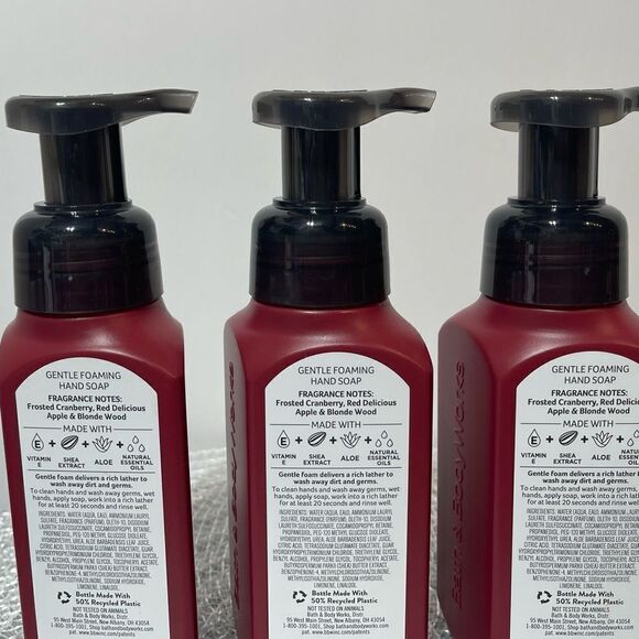 BBW Frosted Cranberry Foaming Hand Soap Set of 3 NWT - Picture 2 of 2